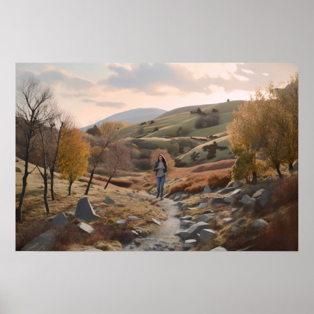 Poster Hiker nas colinas (Frente)