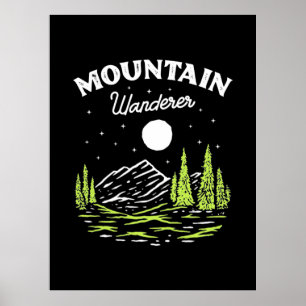 Poster Hiking Mountain Wanderer