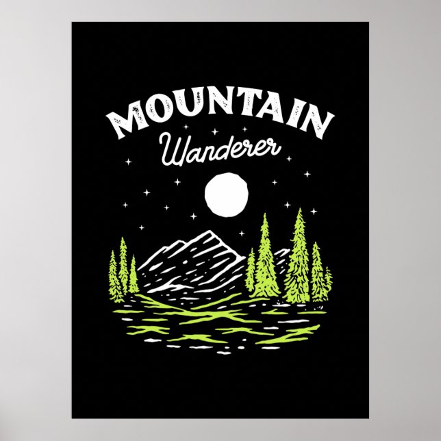 Poster Hiking Mountain Wanderer (Frente)