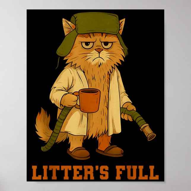 Poster Hilarious Litter’s Full Funny Coffee Cat Lovers Ch (Frente)