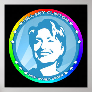 Pôster hillary clinton. arco-íris.