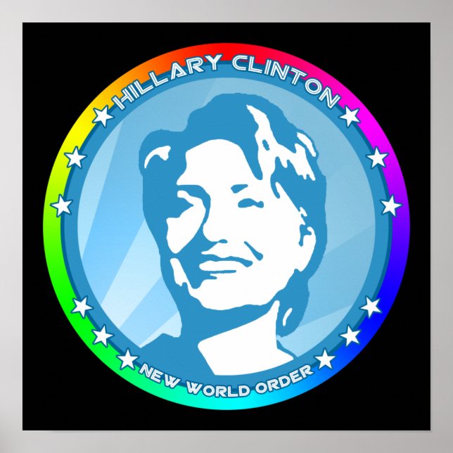 Pôster hillary clinton. arco-íris. (Frente)