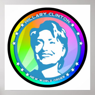 Poster hillary clinton. arco-íris.