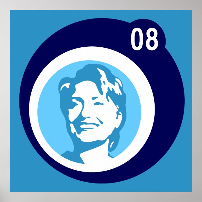 Poster hillary clinton : blue bubbles : (Frente)
