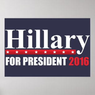 Pôster Hillary Clinton para o presidente