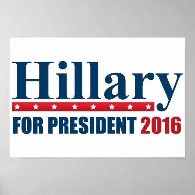 Poster Hillary Clinton Para Presidente (Frente)