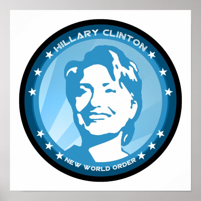 Pôster hillary clinton : raios azuis : (Frente)