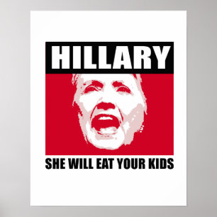 Pôster HILLIARY CURVADOS - Comerá seus miúdos - - anti