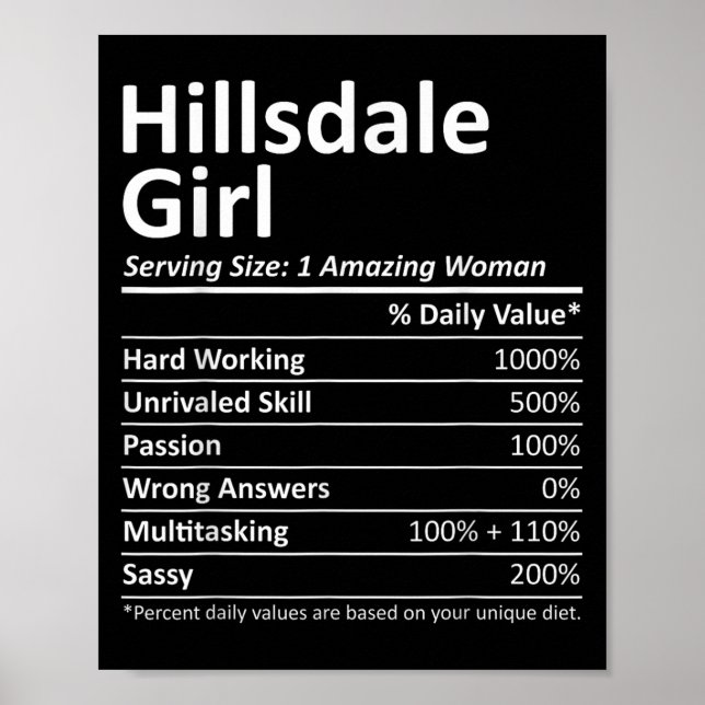 Poster Hillsdale Girl Nj New Jersey Funny City Home Roots (Frente)