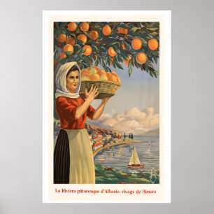 Poster Himara Albânia A Pitoresca Riviera Antigo