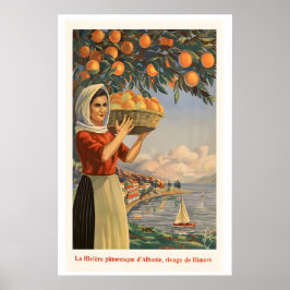Poster Himara Albania The Picturesque Riviera Vintage