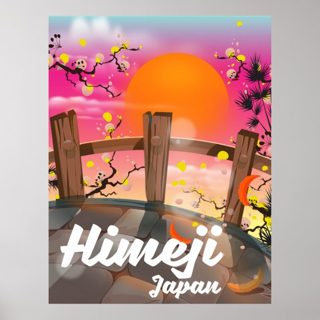 Poster Himeji Japan floresce poster. (Frente)