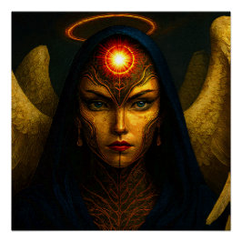 Pôster Himmlische Wächter Engel - Glasbaustein Stil