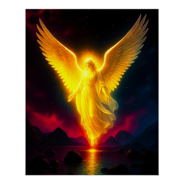 Pôster Himmlischer Wächter im goldenen Licht (Frente)