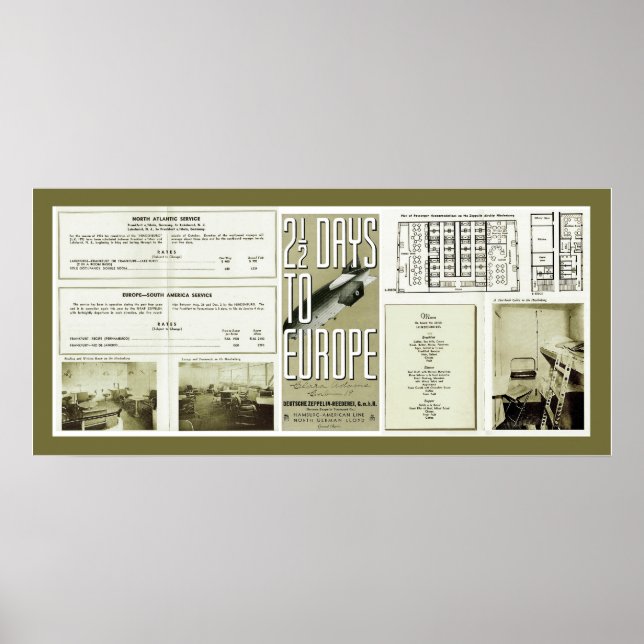 Pôster Hindenburg Brochure Vintage Photos (Frente)