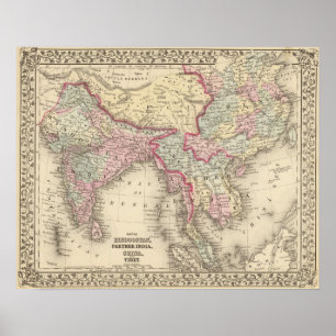 Pôster Hindoostan, India mais distante, China, Tibet 2