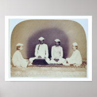 Hindu Brahmins em Nova Deli, século 19 (foto-sepia