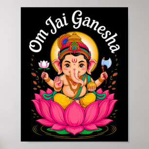 Poster Hindu Ganesha Puja Deus Elefante Índia Meditação Y