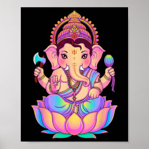 Poster Hindu Ganesha Puja Elefante Deus Índia Meditação Y