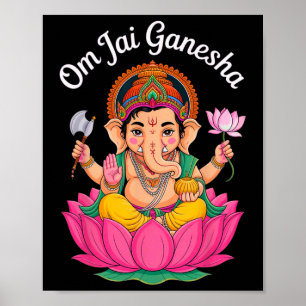 Poster Hindu Ganesha Puja Elefante Deus Índia Meditação Y