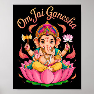 Poster Hindu Ganesha Puja Elefante Deus Índia Meditação Y