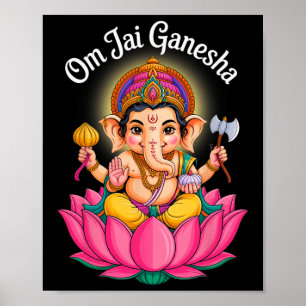 Poster Hindu Ganesha Puja Elefante Deus Índia Meditação Y