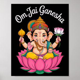 Poster Hindu Ganesha Puja Elefante Deus Índia Meditação Y