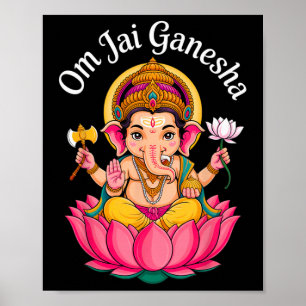 Poster Hindu Ganesha Puja Elefante Deus Índia Meditação Y
