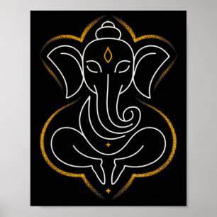Poster Hindu Ganesha Puja Elefante Deus Índia Meditação Y