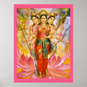 Pôster Hindu Three Goddesses Large Canvas Print