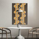 Poster Hip Abstrato Wave Curvas Fusão industrial Arte fin<br><div class="desc">Lindos círculos geométricos de coloração amarela escura e castanha, siena terra cotta laranja, contemporânea formam o padrão artístico. Design de minimalismo elegante, na moda e eclético para o designer artístico de interiores, o decorador de decoração artística, o popular motif de quadril, o estilo de arte retrô vintage ou o amante...</div>