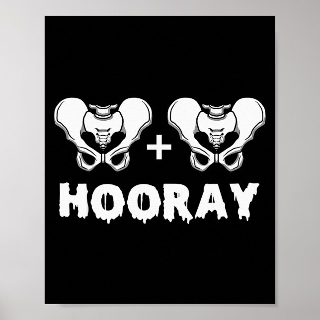 Poster Hip Hip Hooray Funny Anatomy Pun Skeleton Bone  (Frente)
