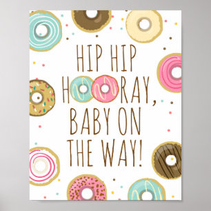 Poster Hip Hooray Baby On Way Rosquinha Chá de fraldas Si