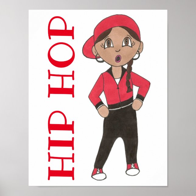 Poster Hip Hop Dancer Dance Studio Escola Decor Hiphop (Frente)