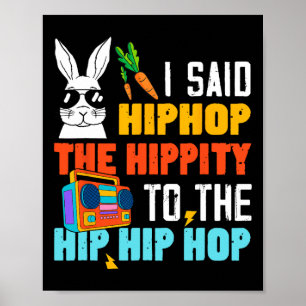 Poster Hip Hop Hippity Engraçado Páscoa Coelhinhos Menina