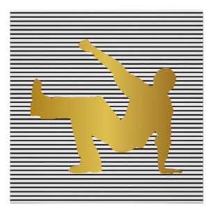 Pôster Hip Hop Urban Dance Boy Strips Black White