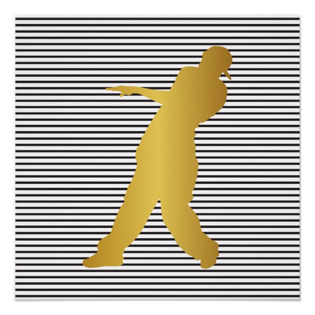 Pôster Hip Hop Urban Dance Boy Strips Black White (Frente)