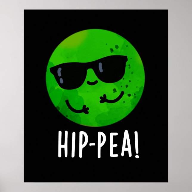 Poster Hip Pea Engraçado Hip Pun Dark BG (Frente)