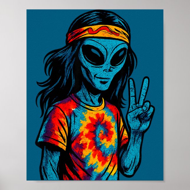 Poster Hipe Alien Tie-dye Design  (Frente)