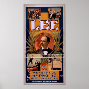 Poster hipnótico do VAUDEVILLE do Hypnotist de LE