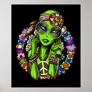 Poster Hippie Alienígena