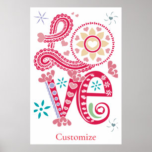 Poster Hippie Groovy - Sinal de Amor Thunder_Cove