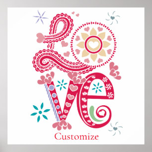 Poster Hippie Groovy - Sinal de Amor Thunder_Cove