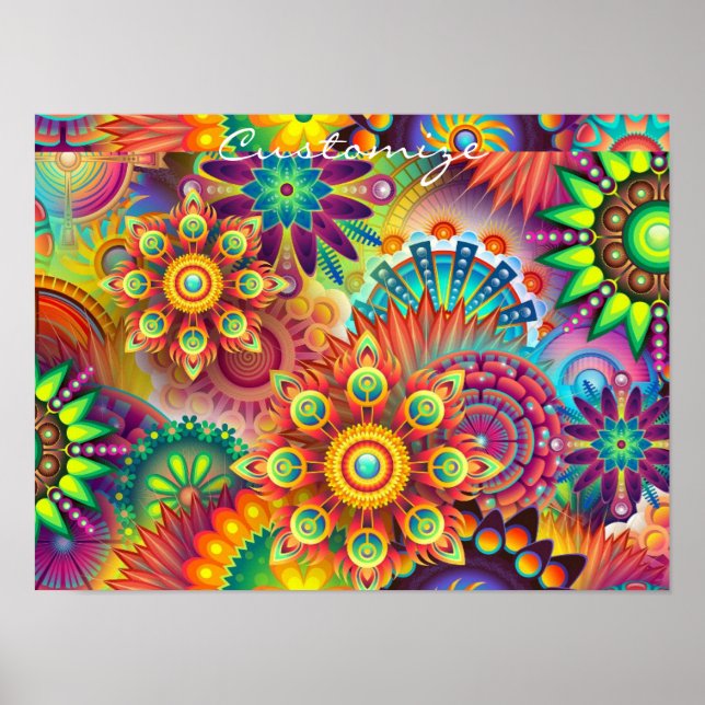 Poster Hippie Groovy Techno Psychedelic Thunder_Cove (Frente)