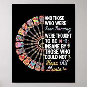 Poster Hippie Guitar E Aqueles Que Foram Vistos Dançando 