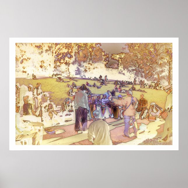 Pôster Hippie Hill (Amarelo nascer do Sol) (Frente)