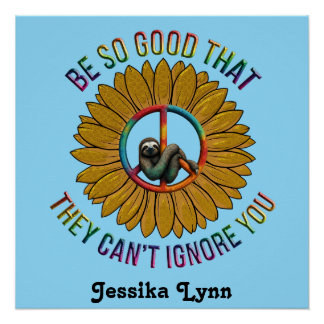 Pôster Hippie Personalizado de Paz de Lama