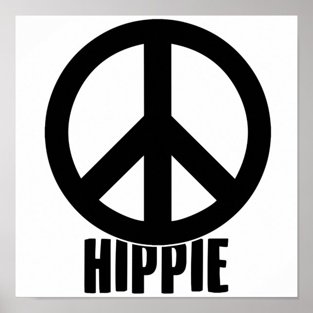 Poster Hippie | Sinal de Paz Hippies Figurino Ideia (Frente)