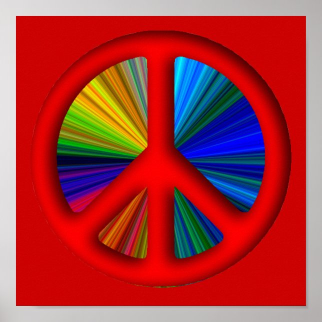 Poster Hippie Trippy Peace Sign (Frente)