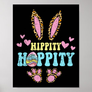 Poster Hippity Hoppity Easter Bunny Egg Hunting Rabbit Sp